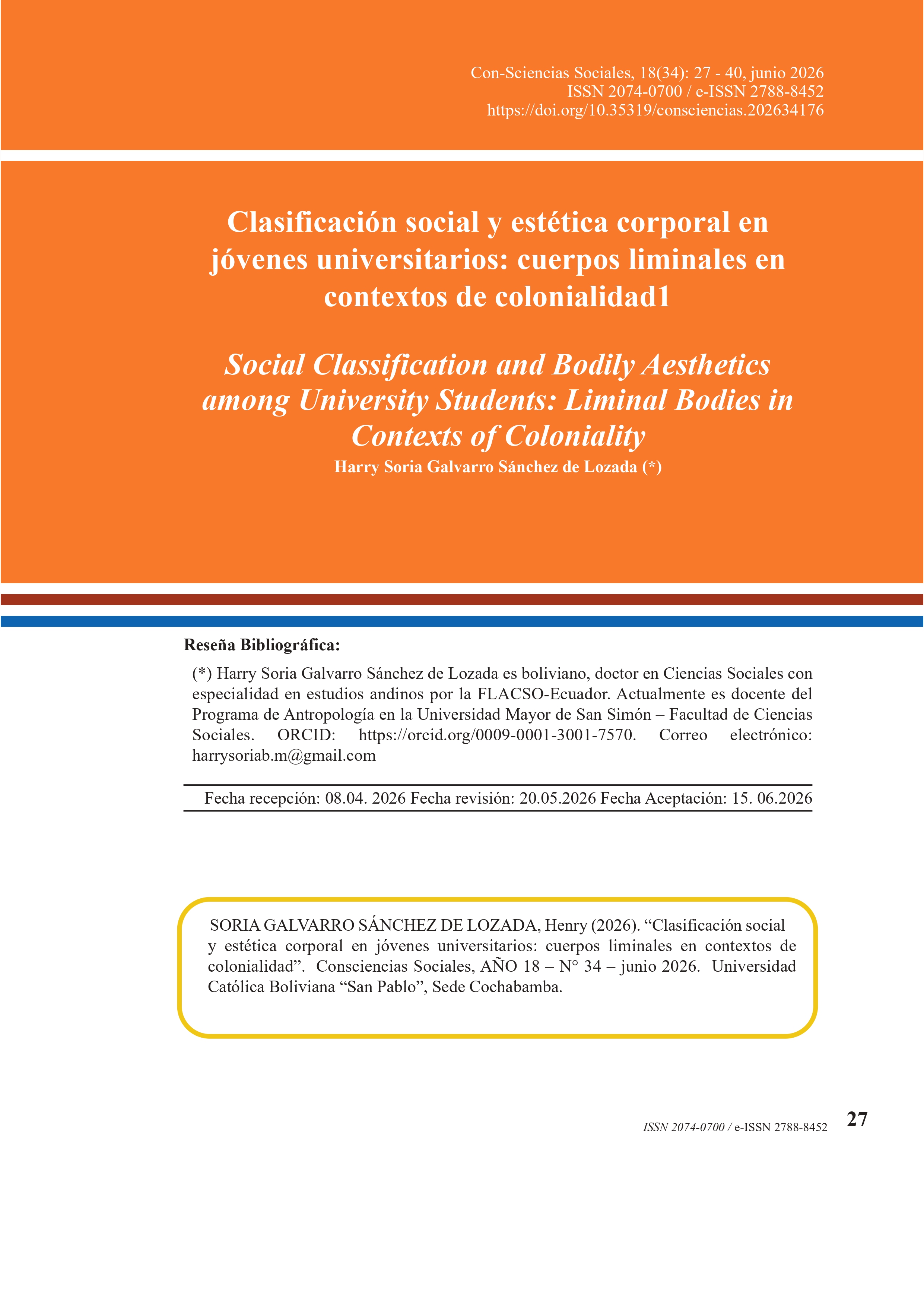 Social Classification and Bodily Aesthetics