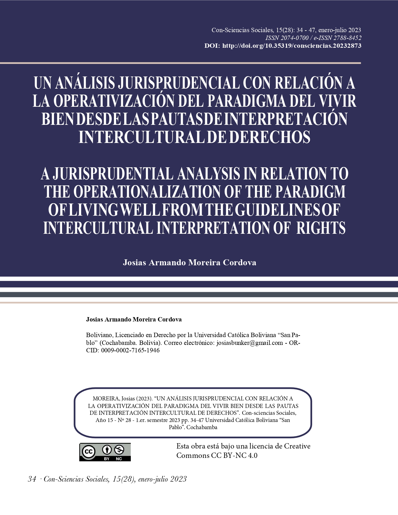 Un análisis jurisprudencial con relación a la operativización del paradigma del vivir bien desde las pautas de interpretación intercultural de derechos